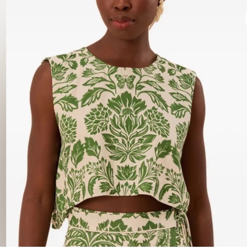 FARM Rio Green Botanical Crop Top